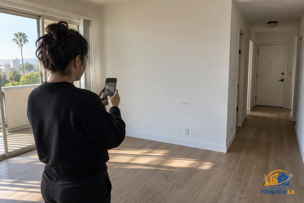 Post-haul-away condition documentation during an LA apartment turnover