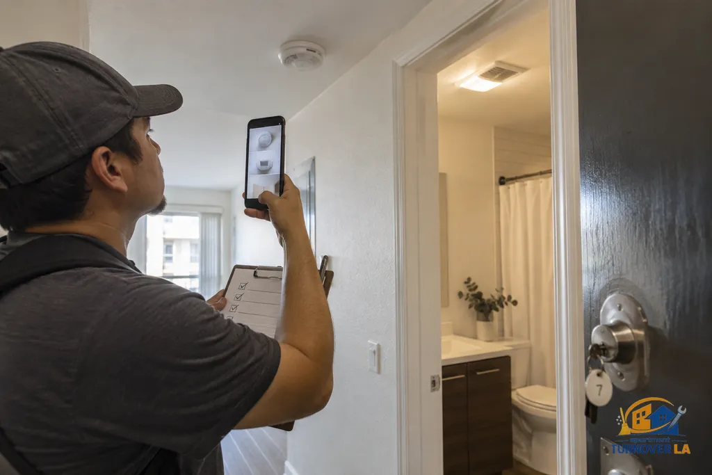 Documented handyman repairs and safety checks during an LA apartment turnover