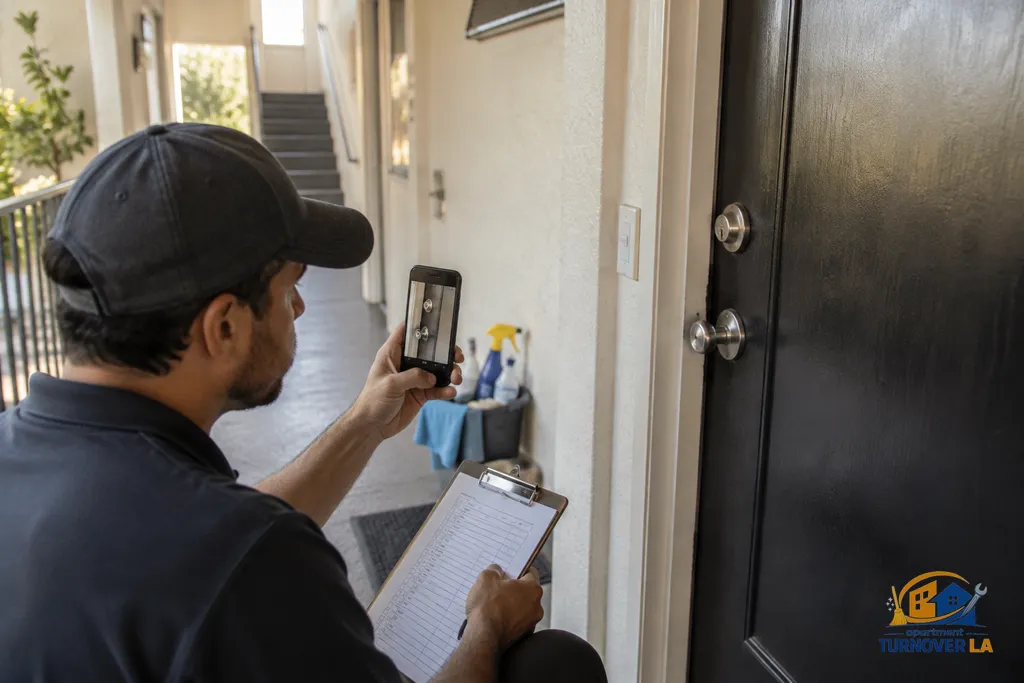 Documenting locks and wall condition during an LA rental turnover