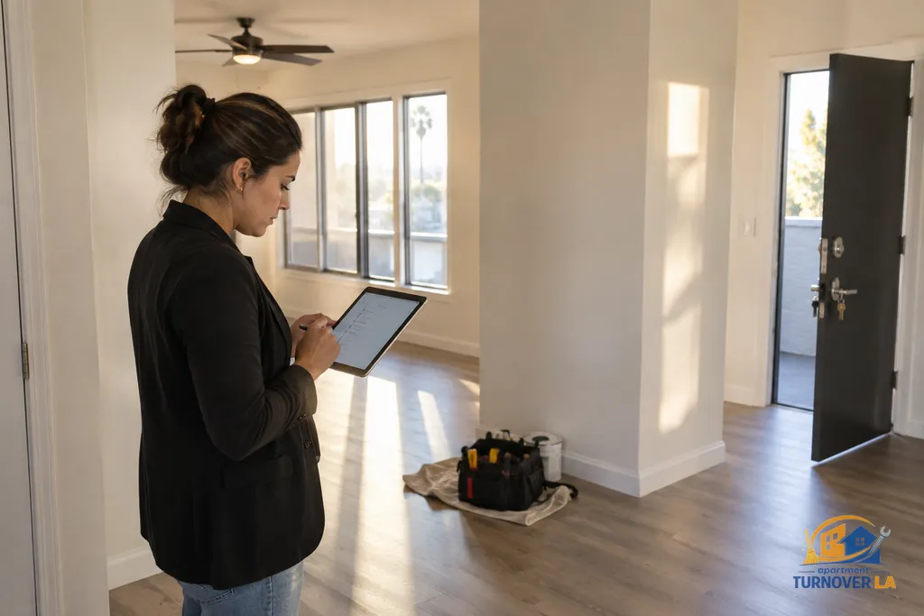 LA rental turnover inspection completed before apartment listing media is scheduled
