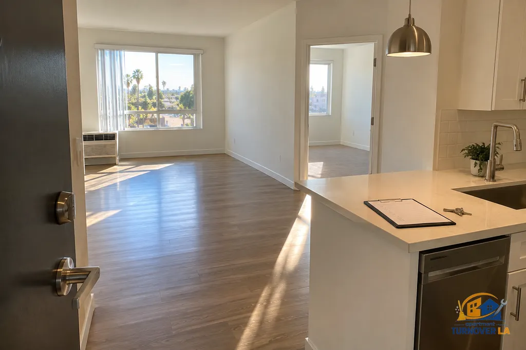 Vacant LA apartment ready for leasing after a residential make-ready turnover